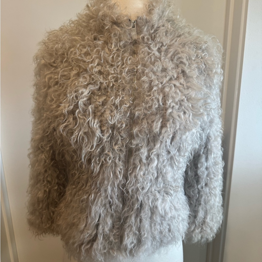 IRO Kald Jacket in Beige Lamb Shearlin